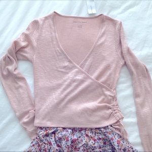 American Eagle faux wrap top NWT